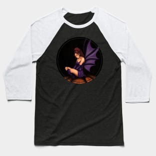 Dark fairy with purple bat wings Baseball T-Shirt